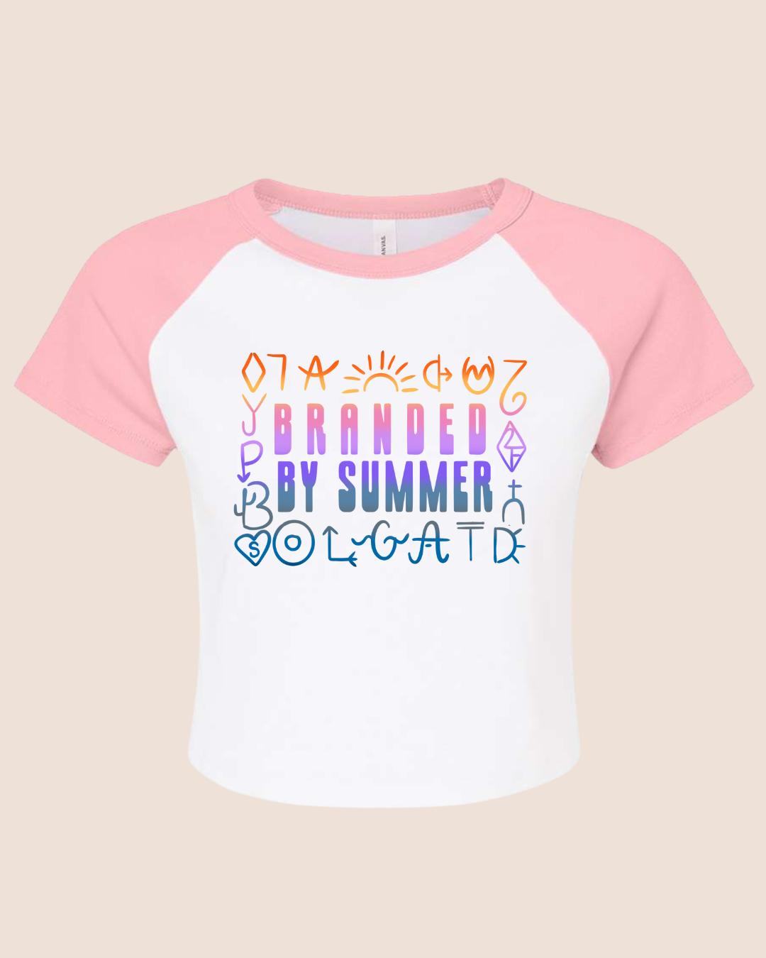 Branded by Summer Baby Tee (Pink/white)
