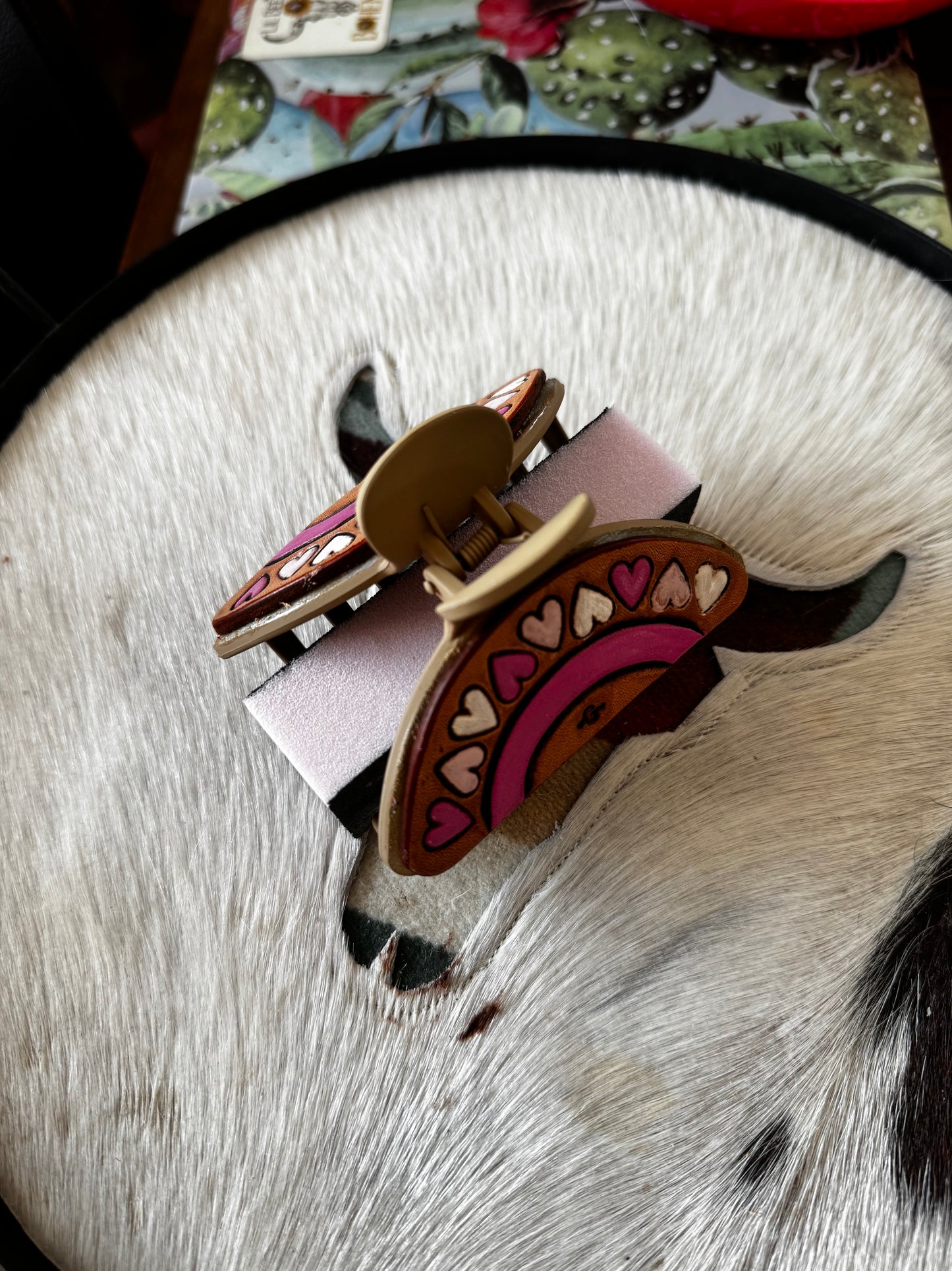 Pink Heart Hair Clip (med)