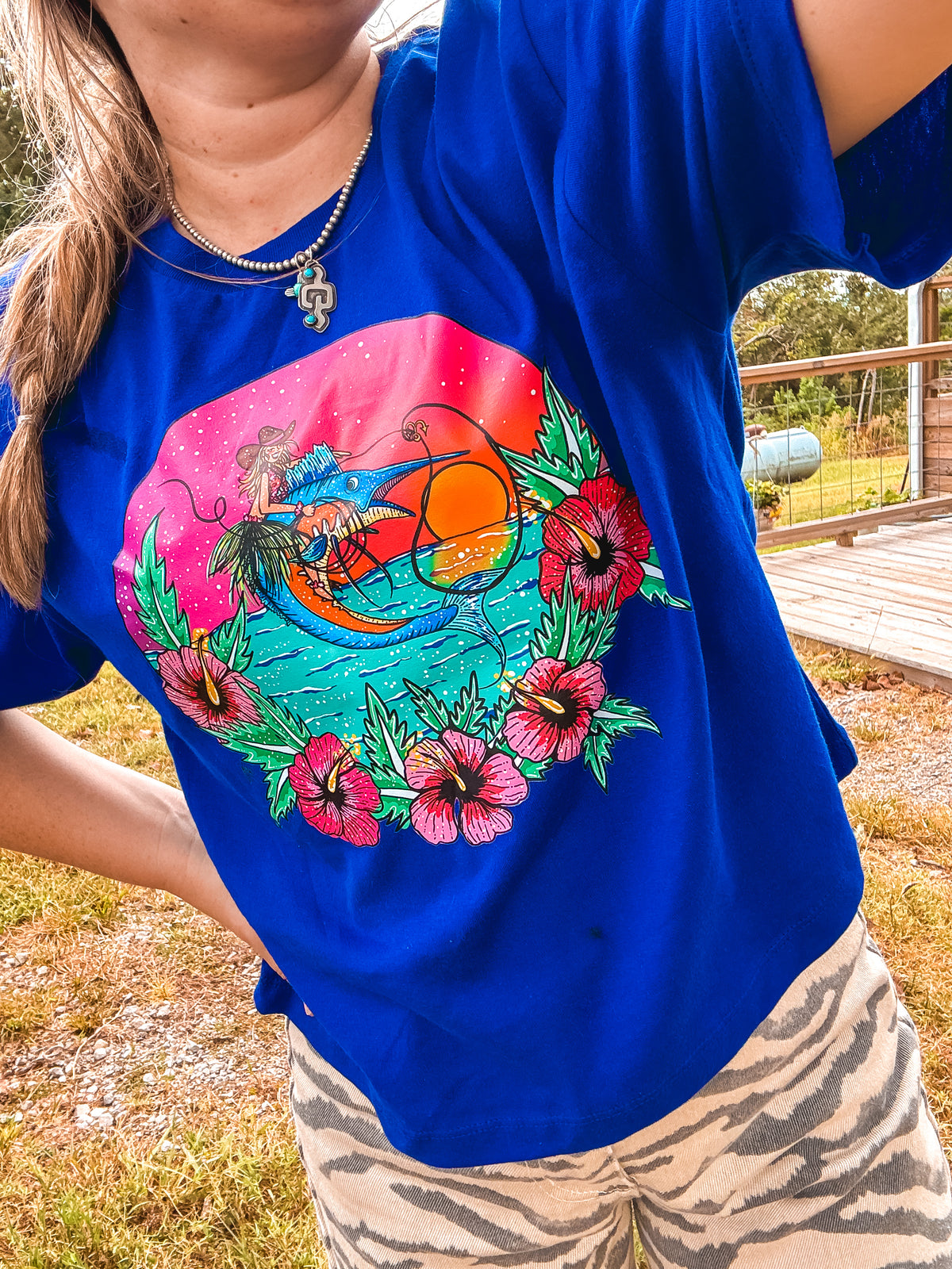Swordfish Seniorita Crop Tee (Blue)