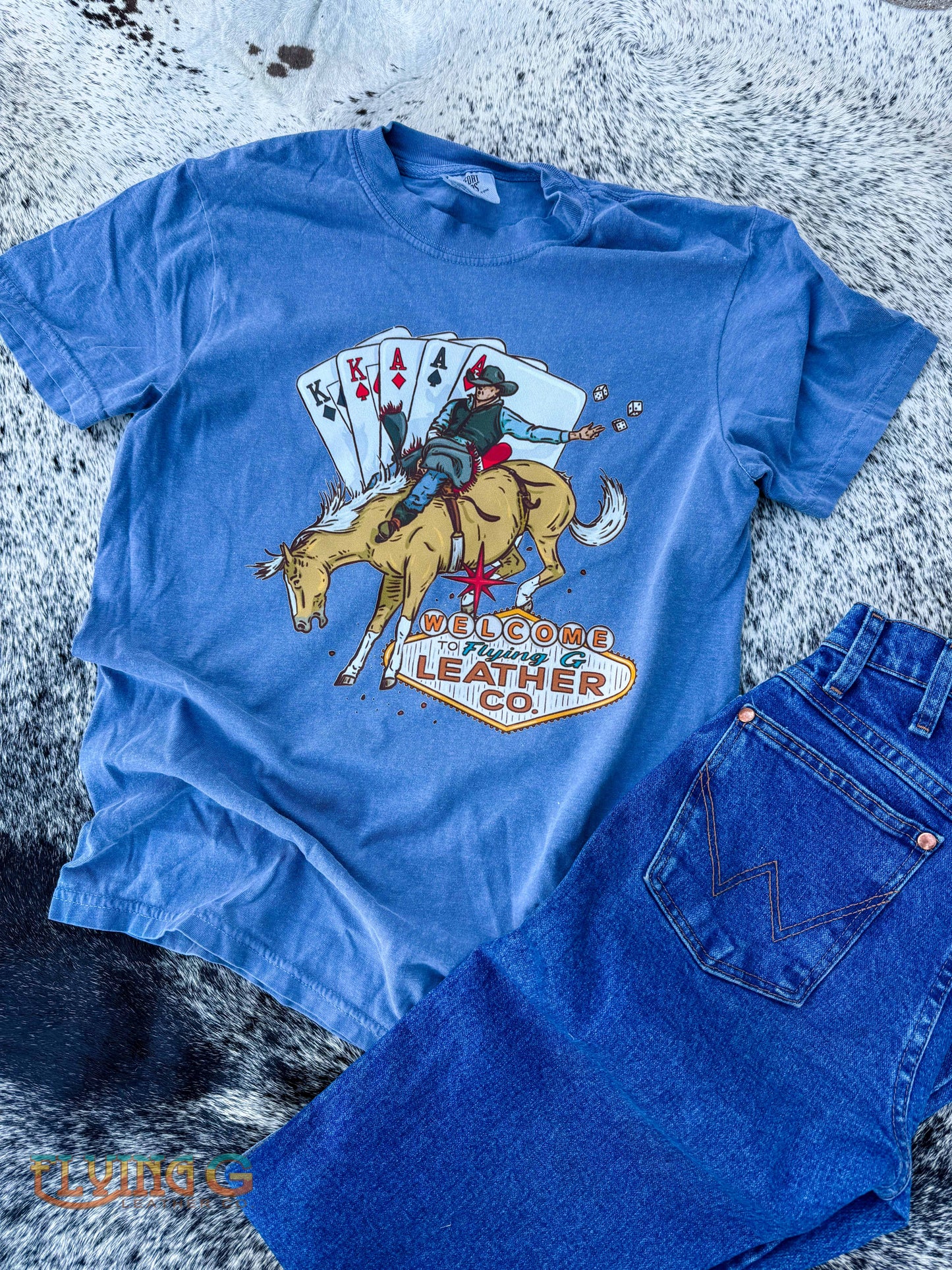 Vegas Bucker Tee (Denim Blue)