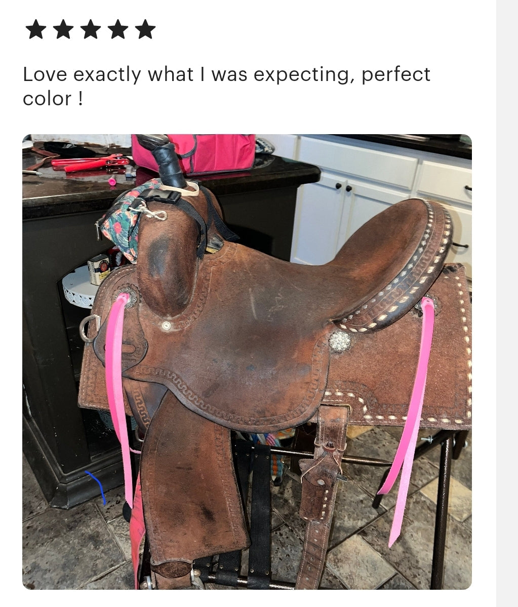 Bright Pink Latigo Saddle Strings (Pair)