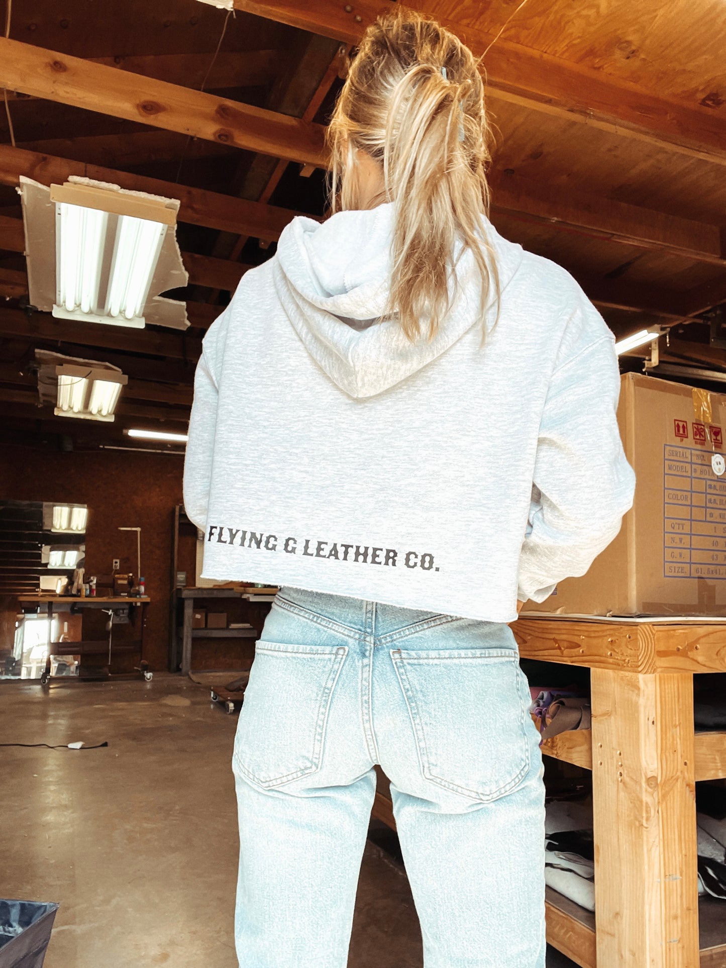 Ranch Pony Sketch Cropped Hoodie