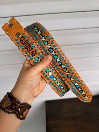 Heart Buckstitch Belt (4-6 week turnaround)