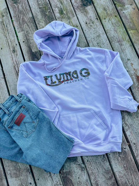 Floral Logo Hoodie (Purple)