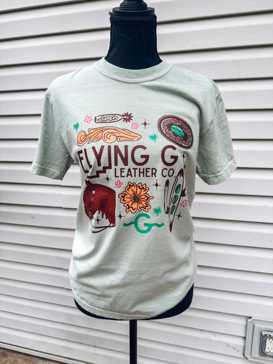 Branded Collage Tee (Sage)