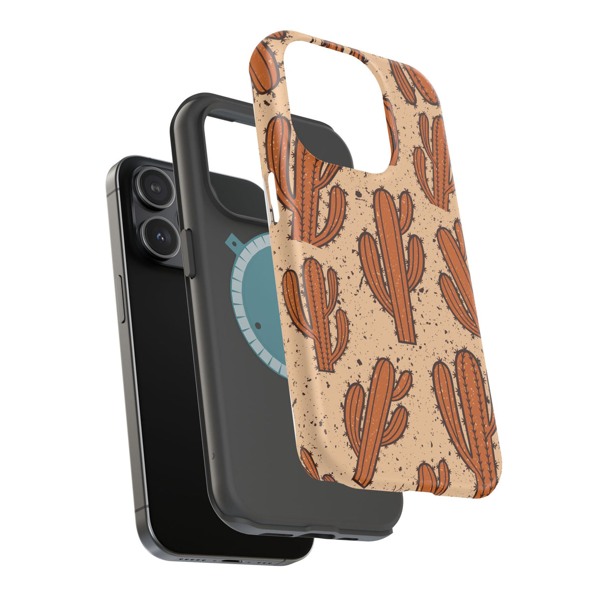 Cactus Pattern Magnetic Impact Phone Case — Shockproof Desert Design
