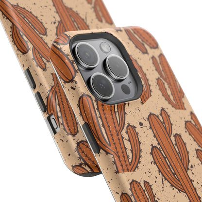 Cactus Pattern Magnetic Impact Phone Case — Shockproof Desert Design