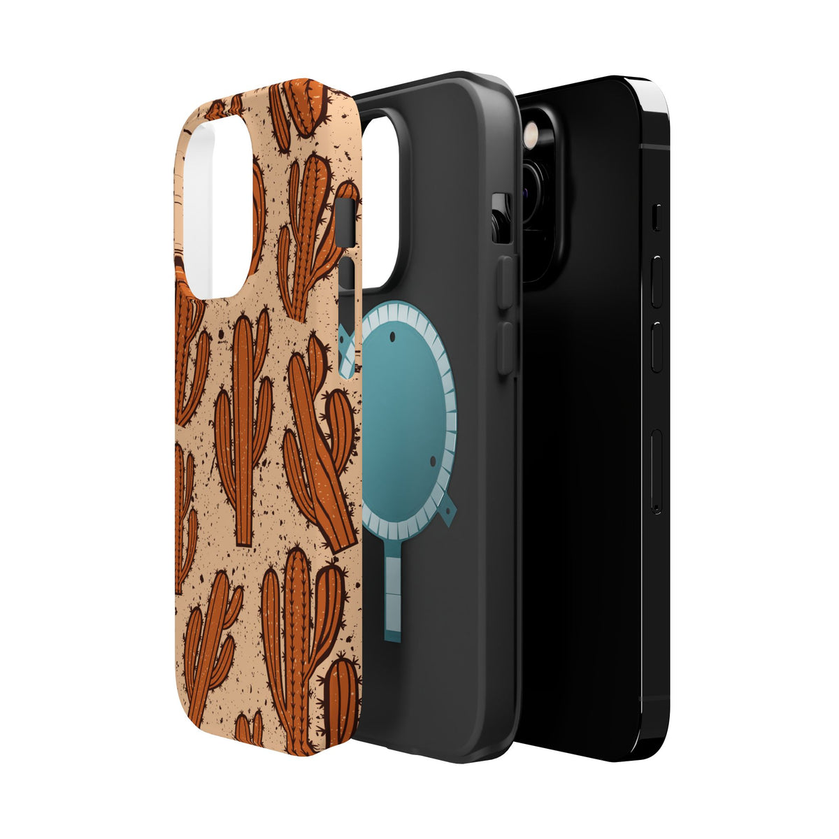 Cactus Pattern Magnetic Impact Phone Case — Shockproof Desert Design