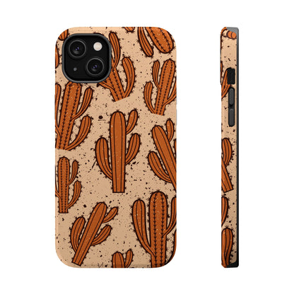 Cactus Pattern Magnetic Impact Phone Case — Shockproof Desert Design