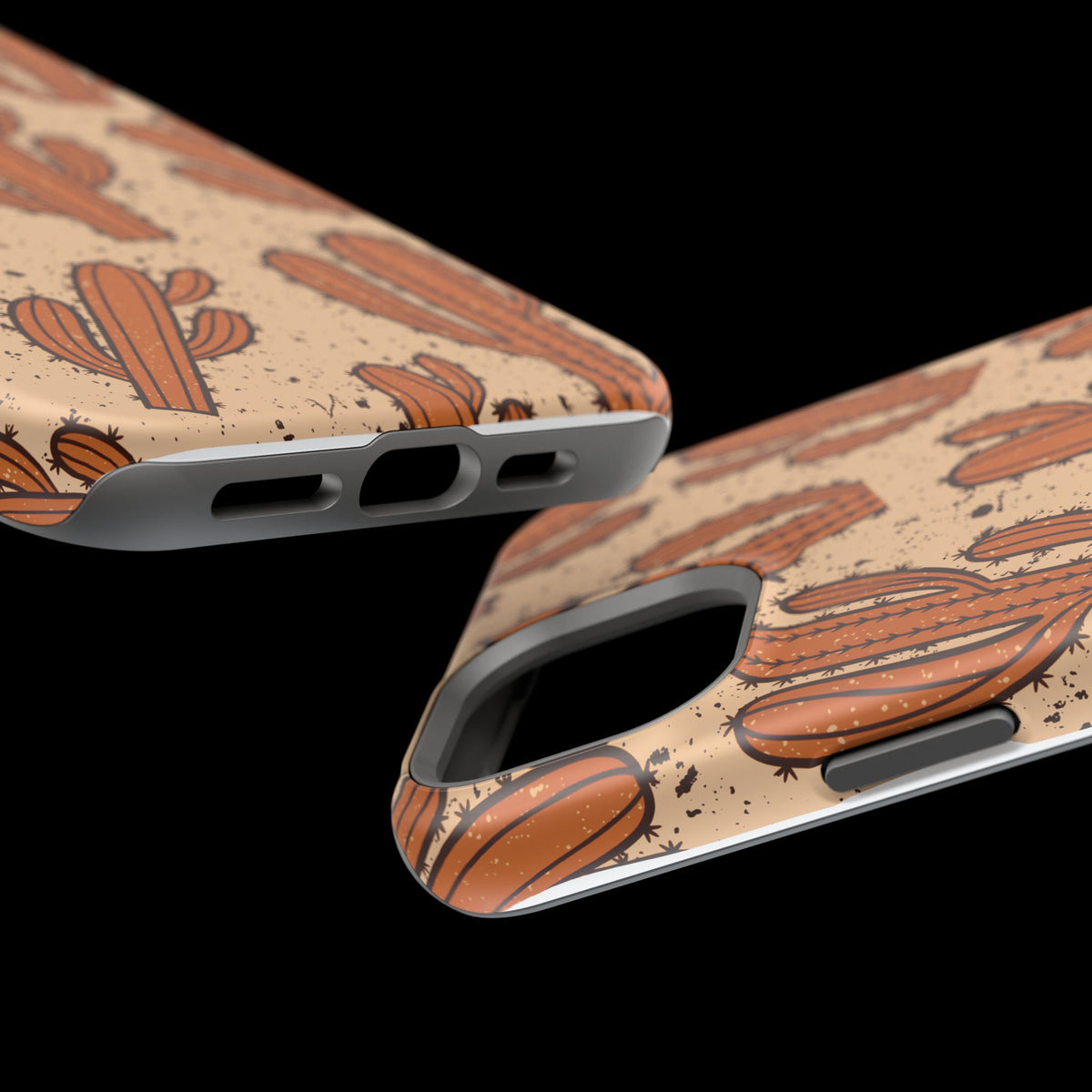 Cactus Pattern Magnetic Impact Phone Case — Shockproof Desert Design