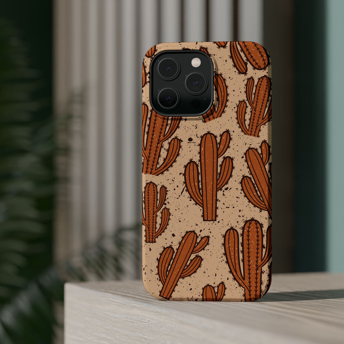 Cactus Pattern Magnetic Impact Phone Case — Shockproof Desert Design