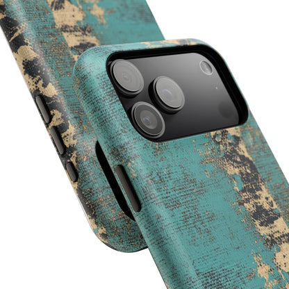 Teal Distressed Stripe Phone Case