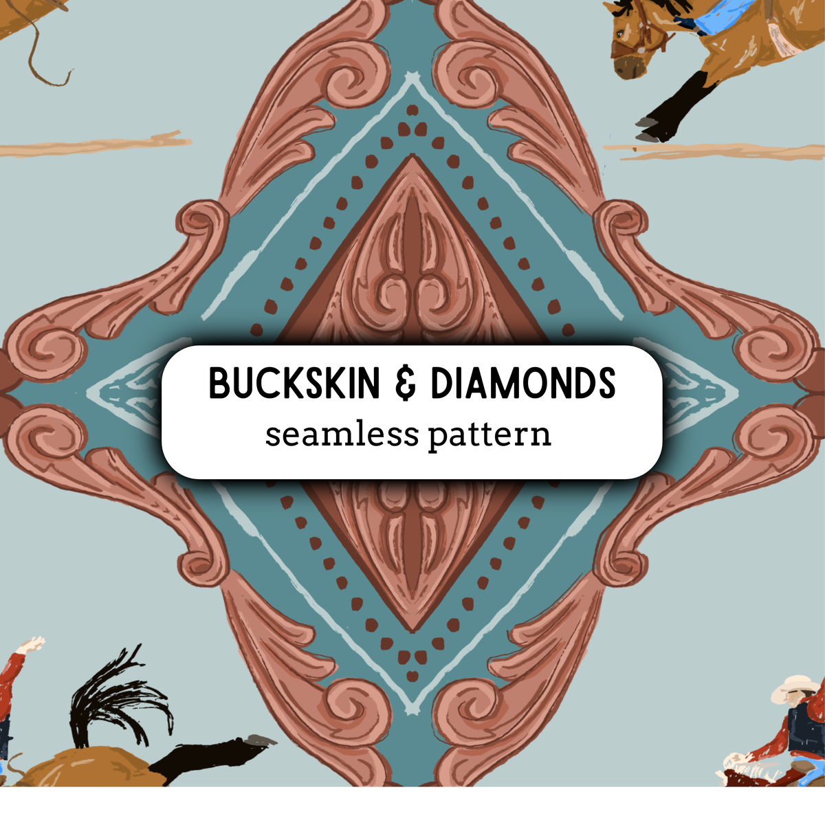 Buckskin & Diamonds Seamless Pattern