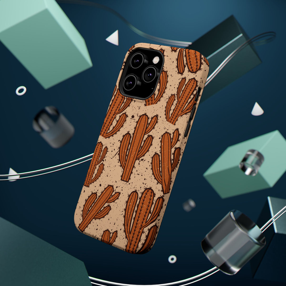 Cactus Pattern Magnetic Impact Phone Case — Shockproof Desert Design