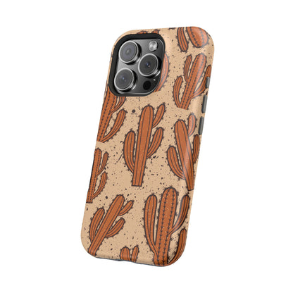 Cactus Pattern Magnetic Impact Phone Case — Shockproof Desert Design