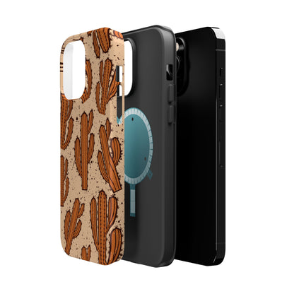 Cactus Pattern Magnetic Impact Phone Case — Shockproof Desert Design
