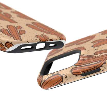 Cactus Pattern Magnetic Impact Phone Case — Shockproof Desert Design