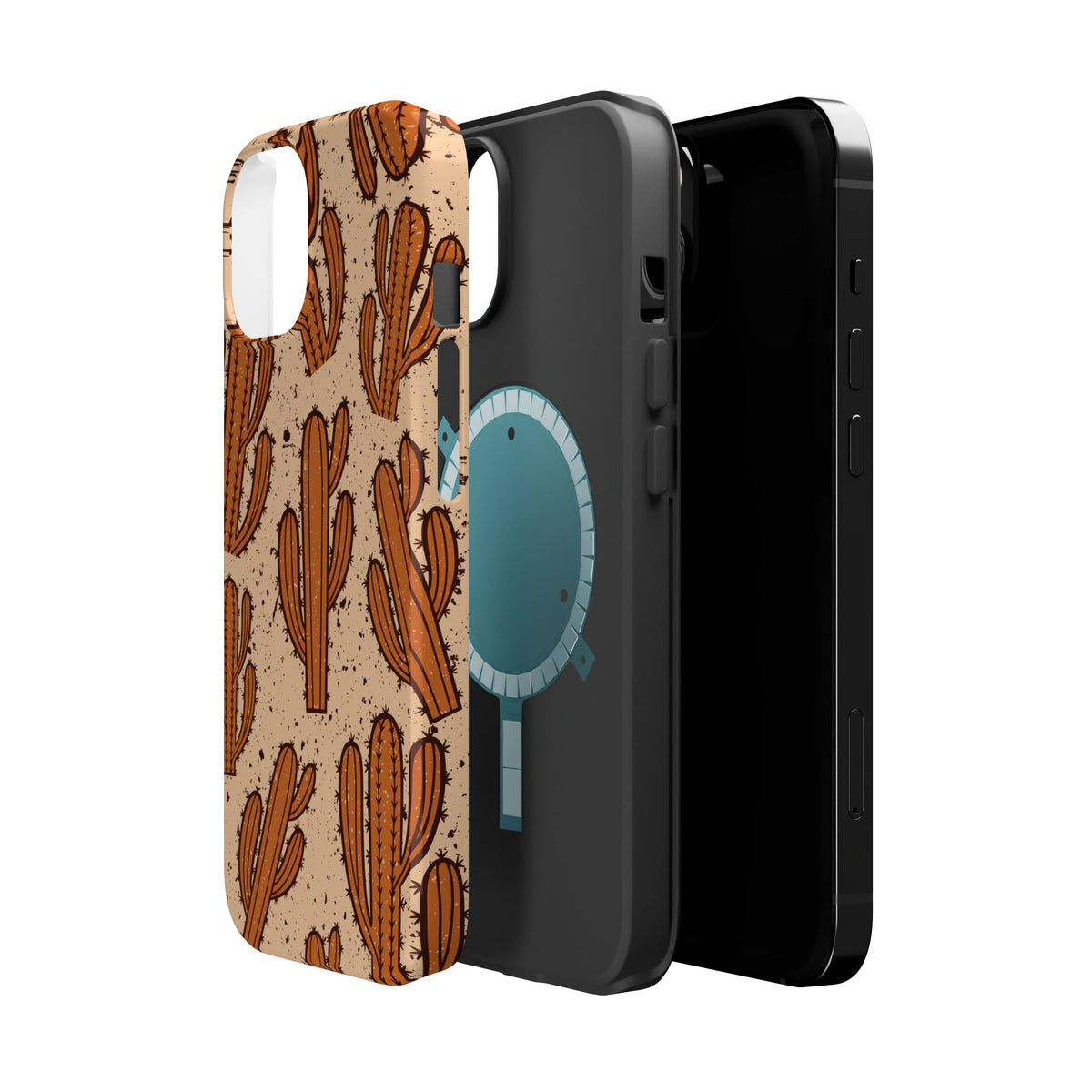 Cactus Pattern Magnetic Impact Phone Case — Shockproof Desert Design