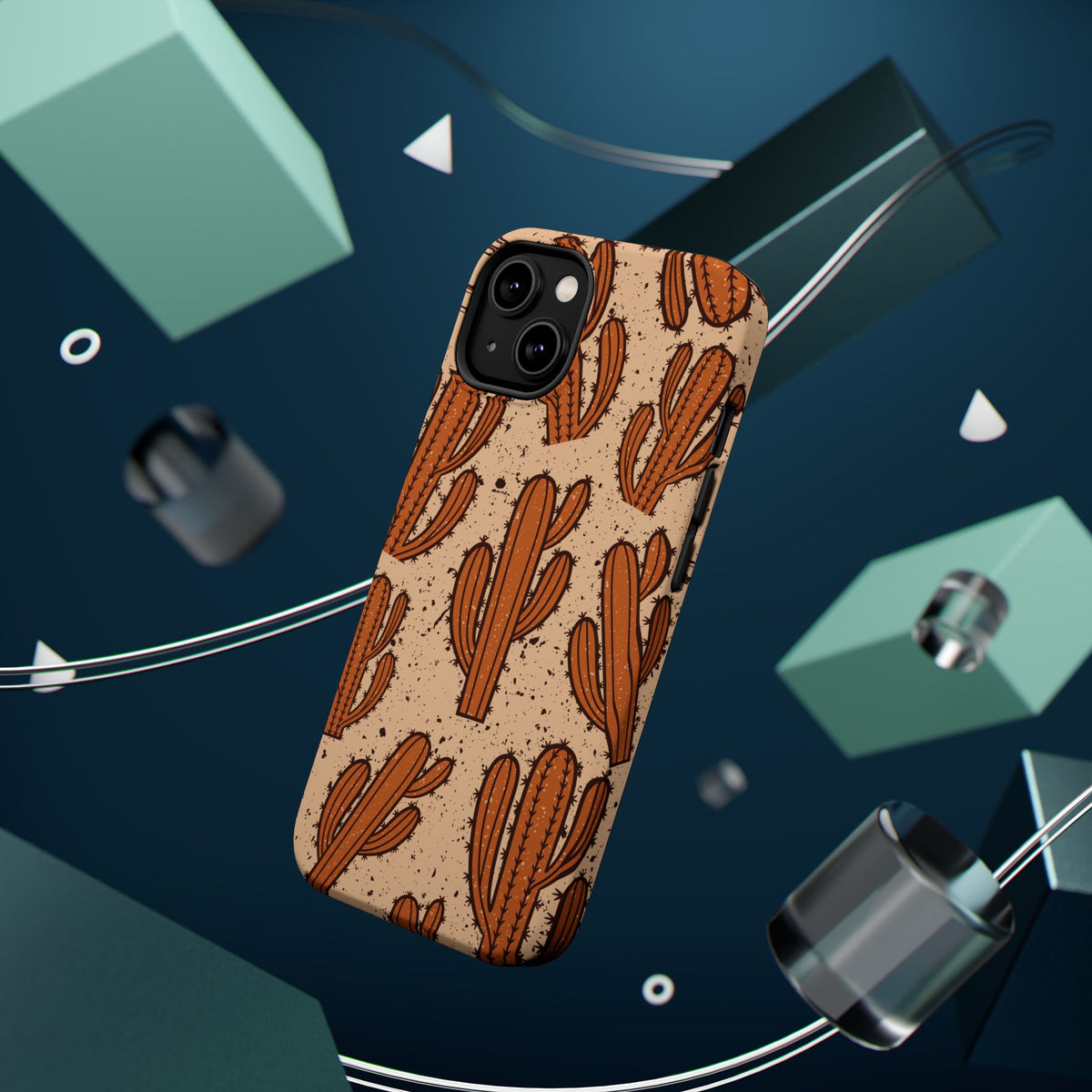 Cactus Pattern Magnetic Impact Phone Case — Shockproof Desert Design