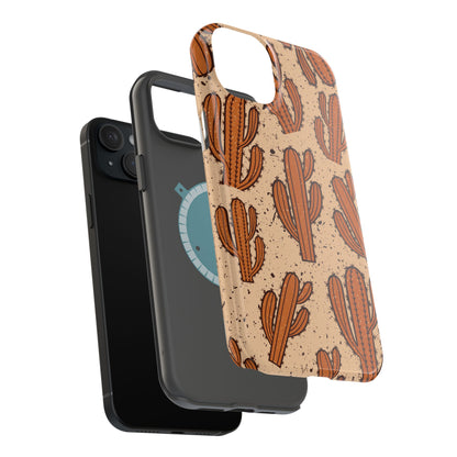 Cactus Pattern Magnetic Impact Phone Case — Shockproof Desert Design