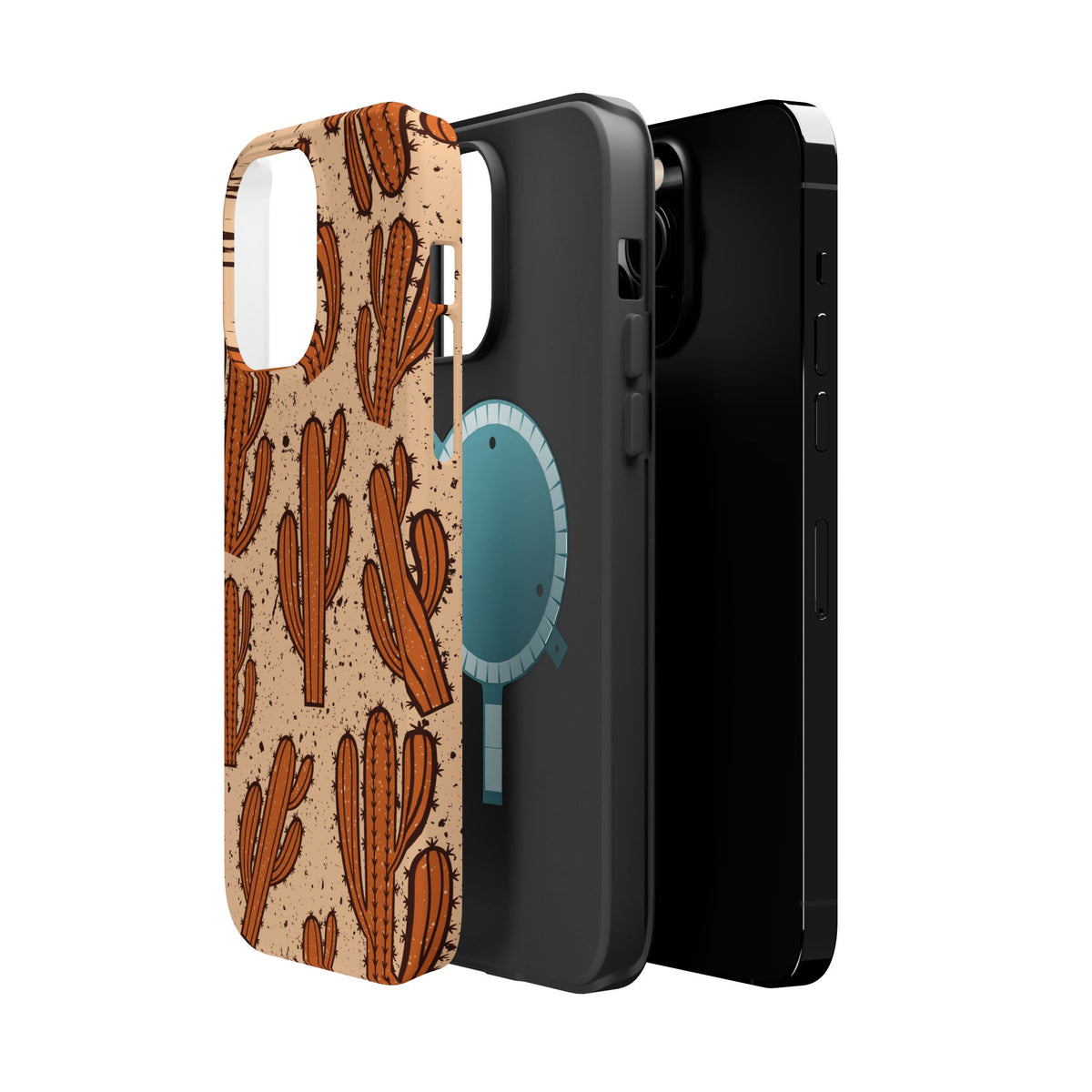 Cactus Pattern Magnetic Impact Phone Case — Shockproof Desert Design