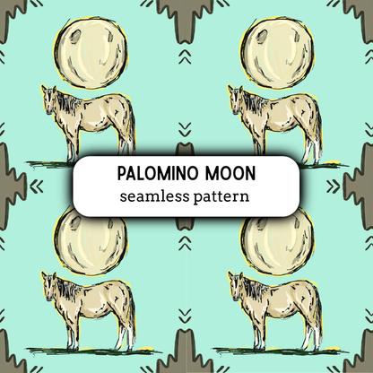 Palomino Moon Seamless Pattern