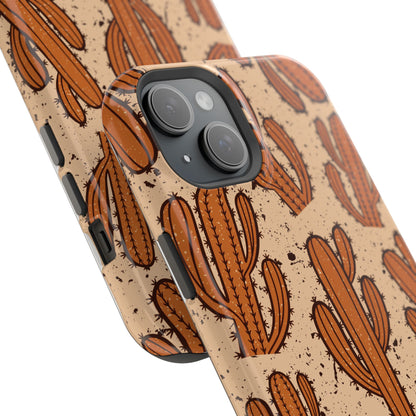 Cactus Pattern Magnetic Impact Phone Case — Shockproof Desert Design