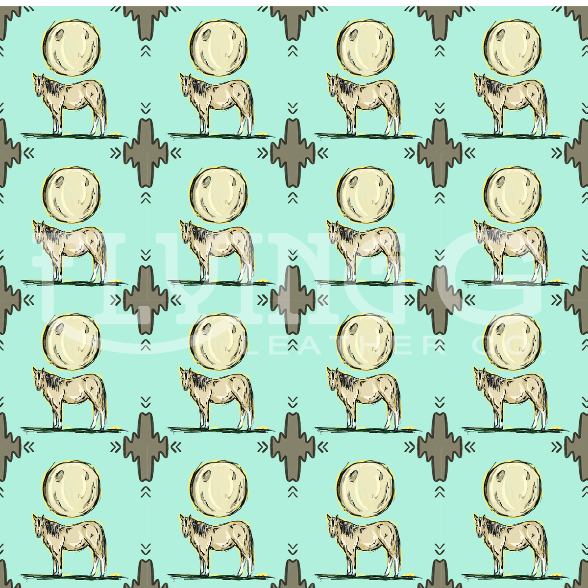 Palomino Moon Seamless Pattern