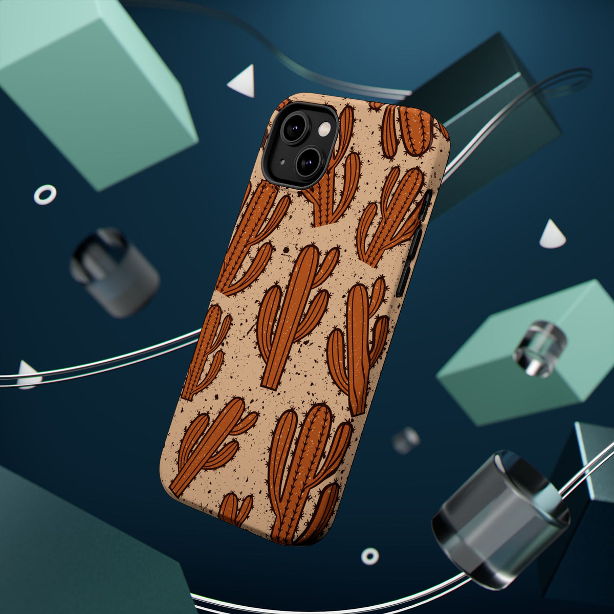 Cactus Pattern Magnetic Impact Phone Case — Shockproof Desert Design