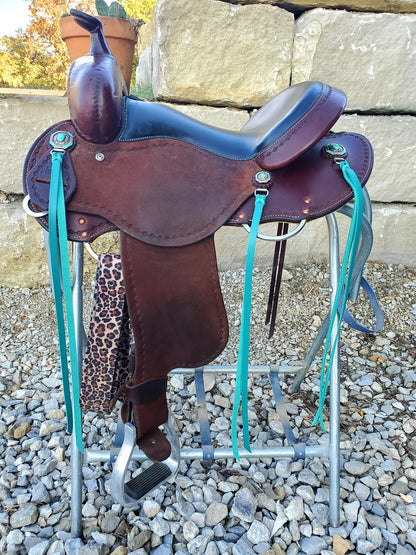 Turquoise Latigo Saddle Strings (Pair)