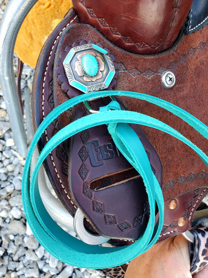Turquoise Latigo Saddle Strings (Pair)