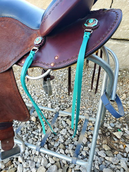 Turquoise Latigo Saddle Strings (Pair)