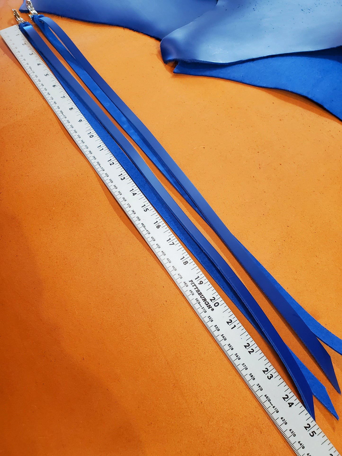 Royal Blue Latigo Saddle Strings (Pair)