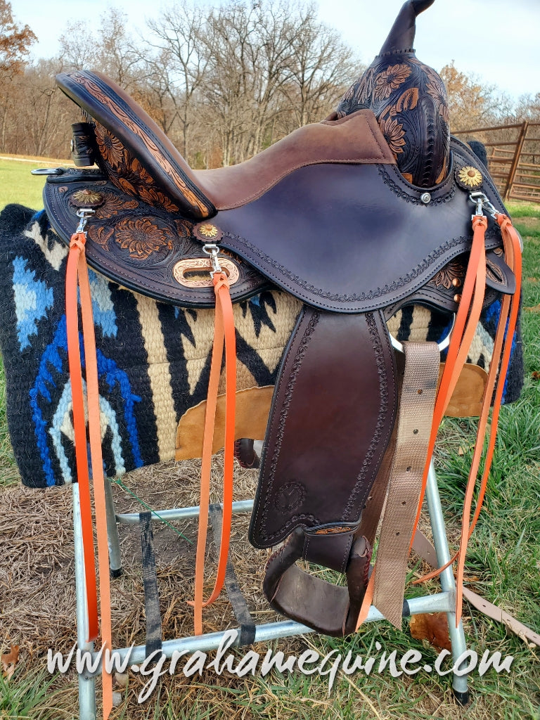Orange Latigo Saddle Strings (Pair)