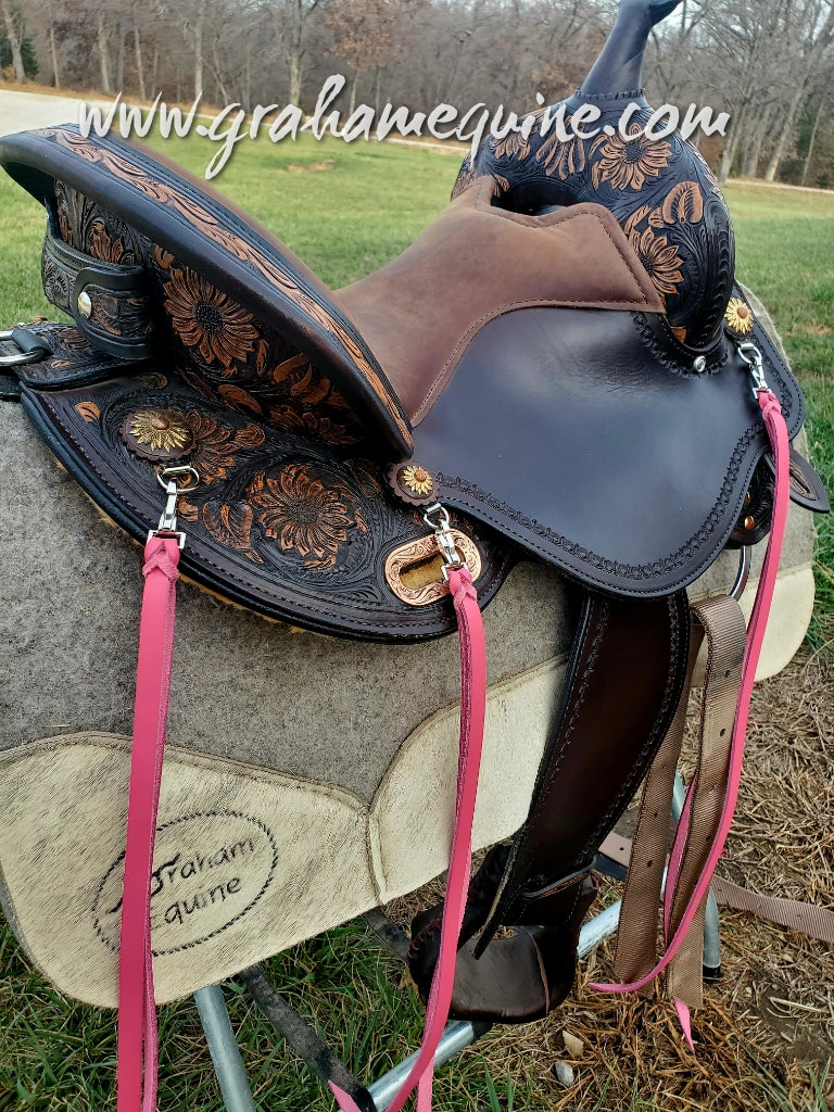 Bright Pink Latigo Saddle Strings (Pair)