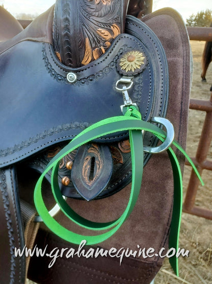 Green Latigo Saddle Strings (Pair)