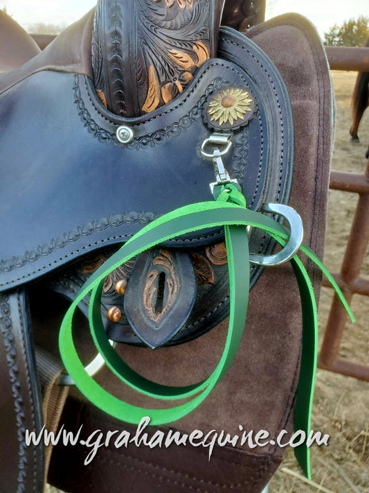 Green Latigo Saddle Strings (Pair)