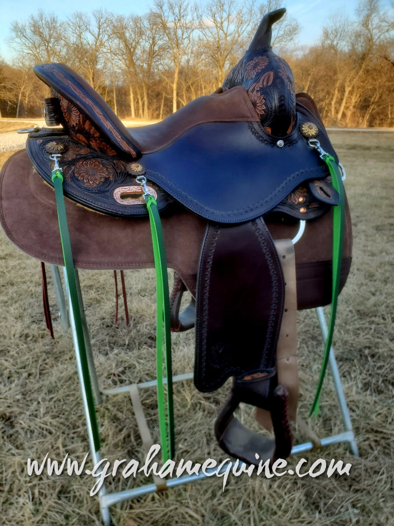 Green Latigo Saddle Strings (Pair)