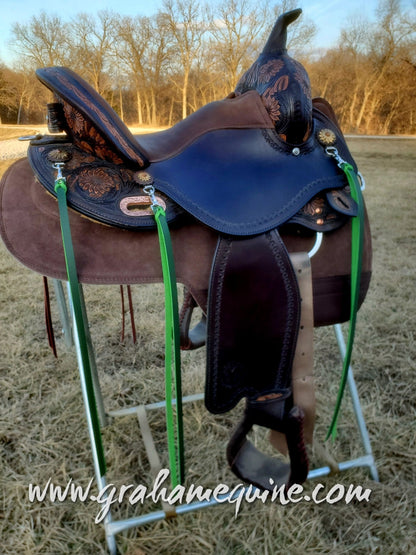 Green Latigo Saddle Strings (Pair)