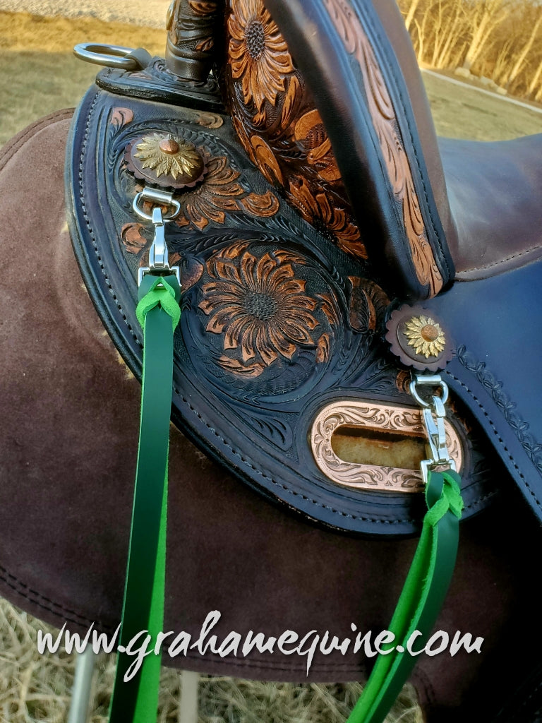 Green Latigo Saddle Strings (Pair)