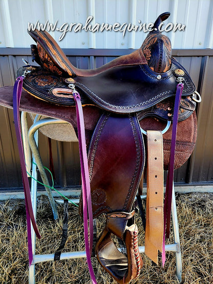 Dk. Purple Latigo Saddle Strings (Pair)
