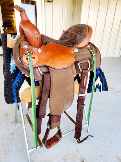 Green Latigo Saddle Strings (Pair)