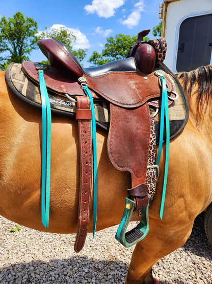 Turquoise Latigo Saddle Strings (Pair)