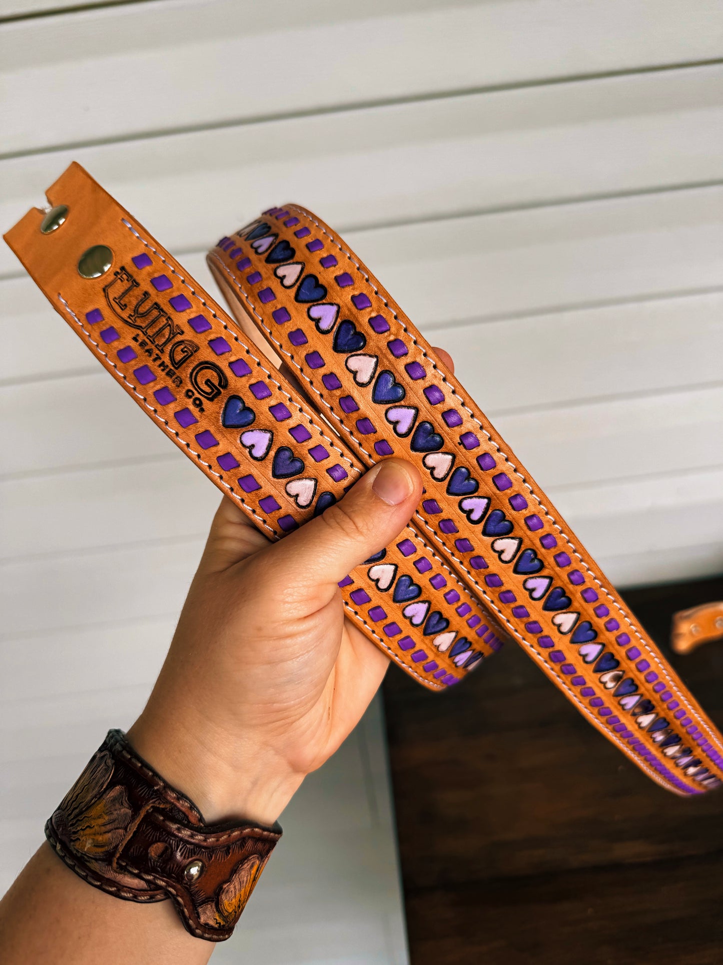 Heart Buckstitch Belt (4-6 week turnaround)