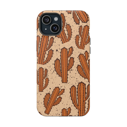 Cactus Pattern Magnetic Impact Phone Case — Shockproof Desert Design