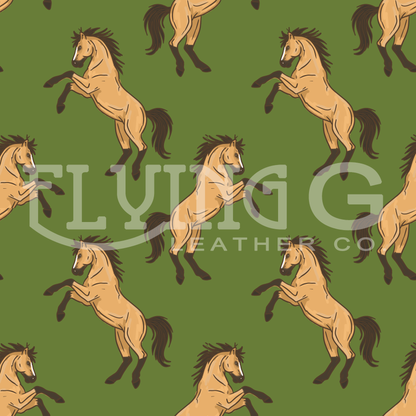 Rearing Buckskin Seamless Pattern