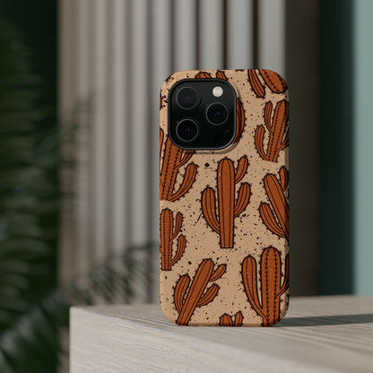 Cactus Pattern Magnetic Impact Phone Case — Shockproof Desert Design