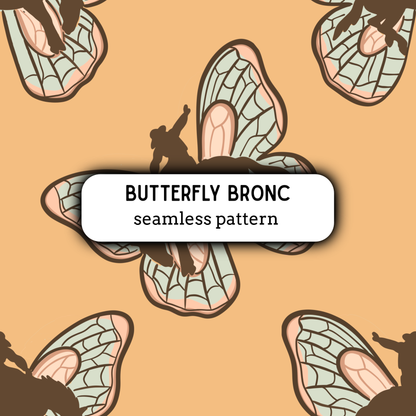 Butterfly Bronc Seamless Pattern