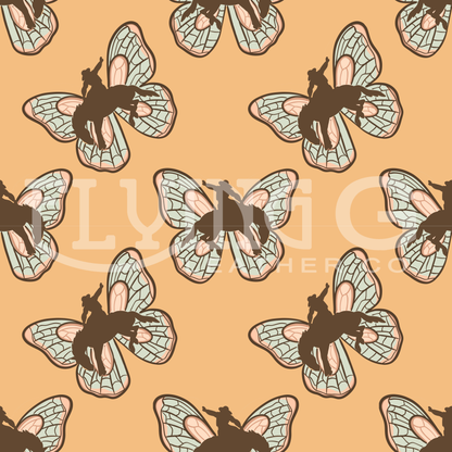Butterfly Bronc Seamless Pattern