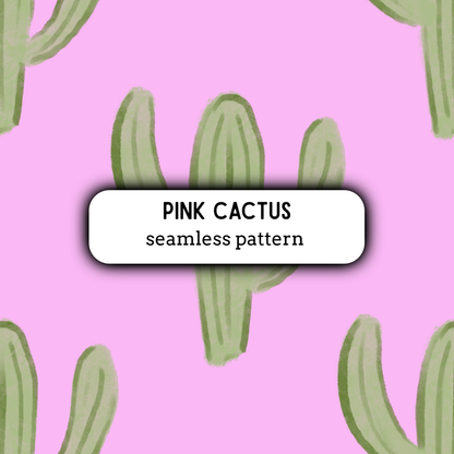 Pink Cactus Seamless Pattern